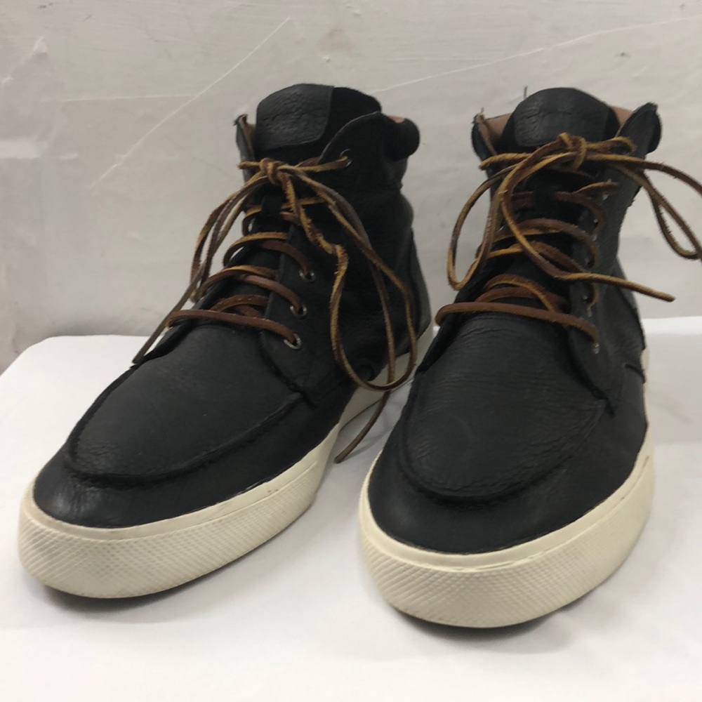 Polo Black Leather High-Top Sneakers Size 12D